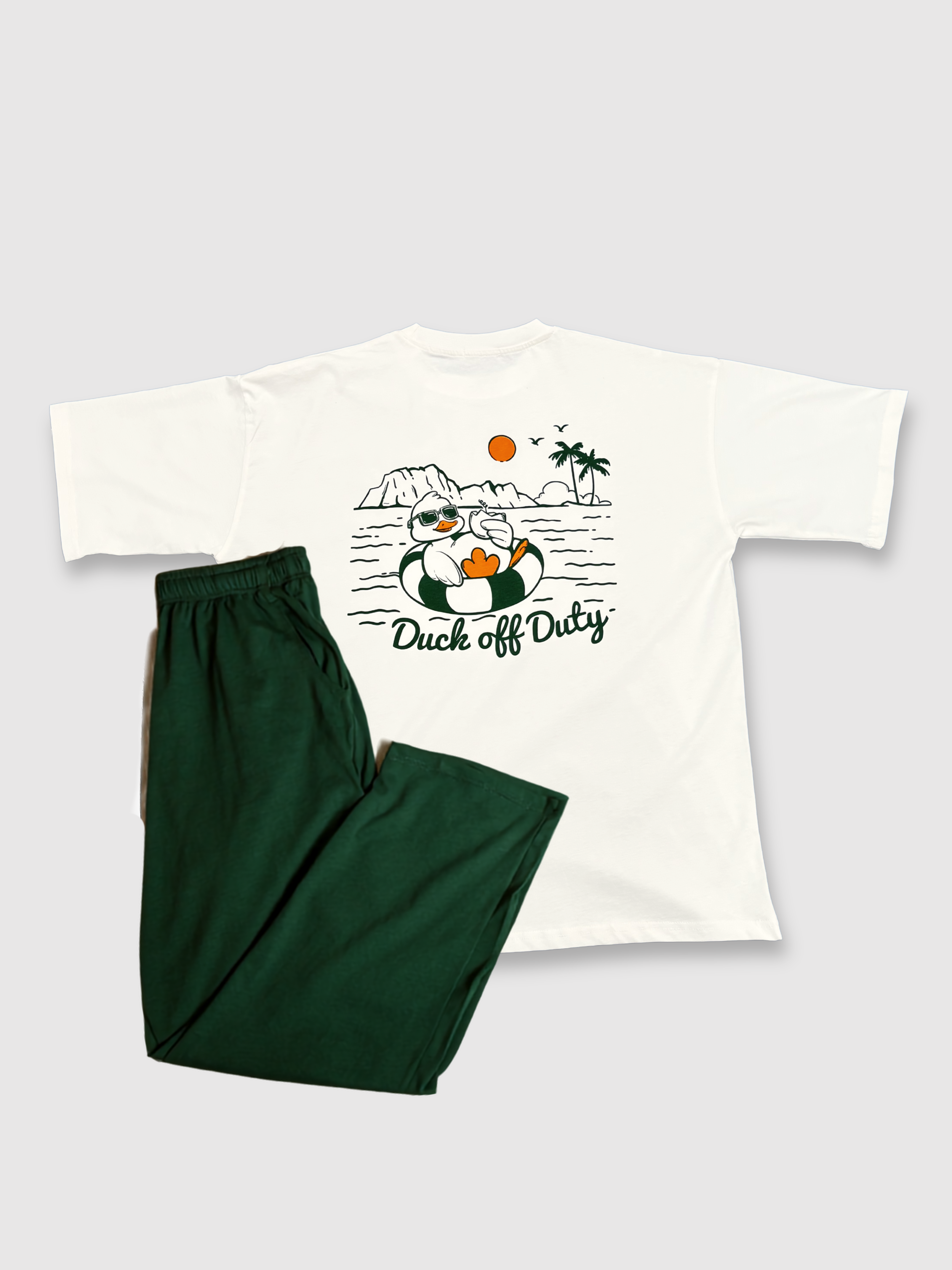 “Duck off Duty” Unisex Oversized Tee & Pants Set