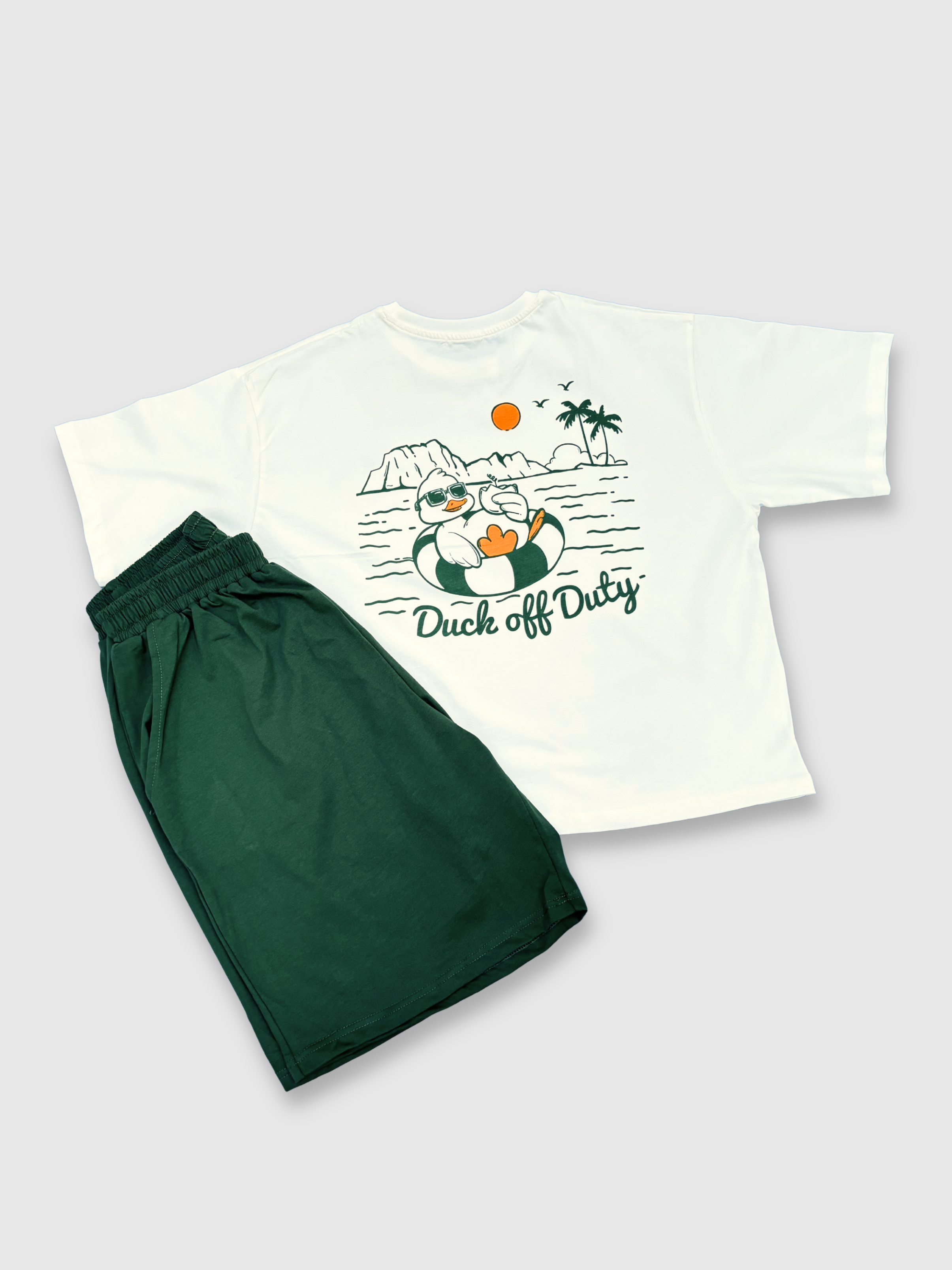 “Duck off Duty” Cropped Tee & Shorts Set