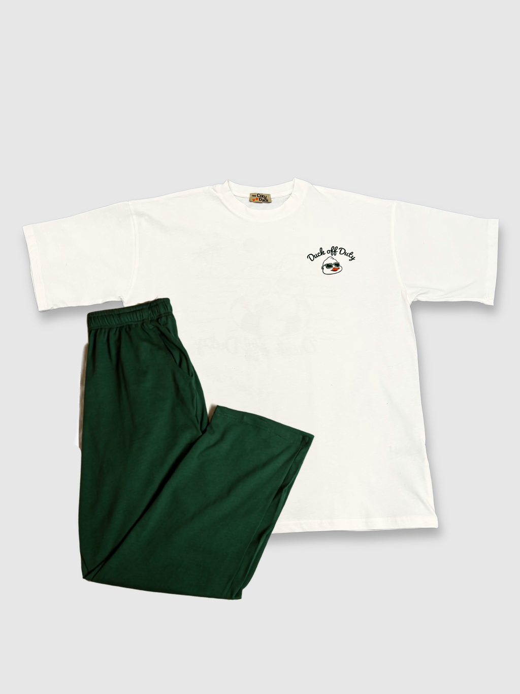 “Duck off Duty” Unisex Oversized Tee & Pants Set