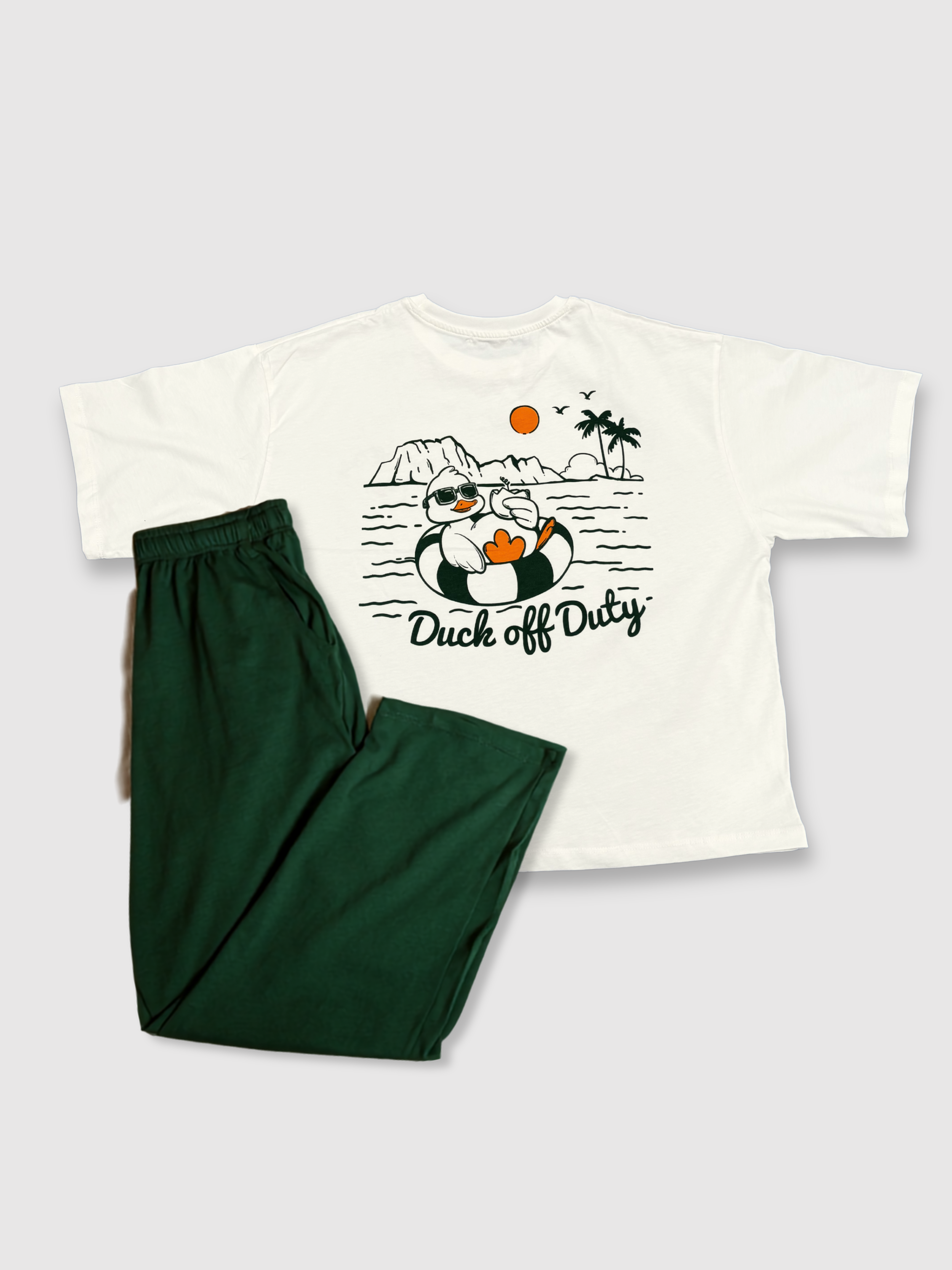 “Duck off Duty” Cropped Tee & Pants Set