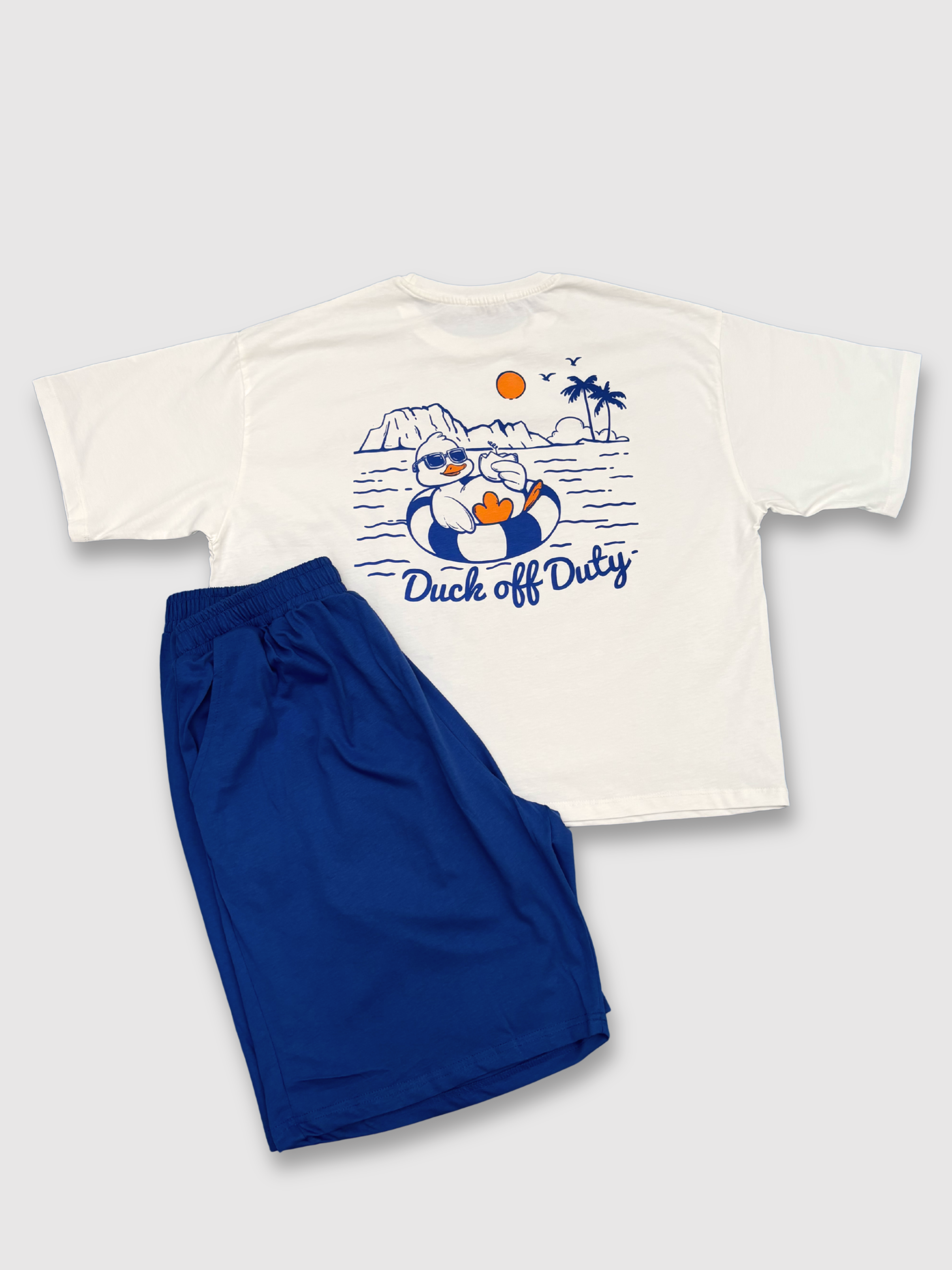 “Duck off Duty” Cropped Tee & Shorts Set