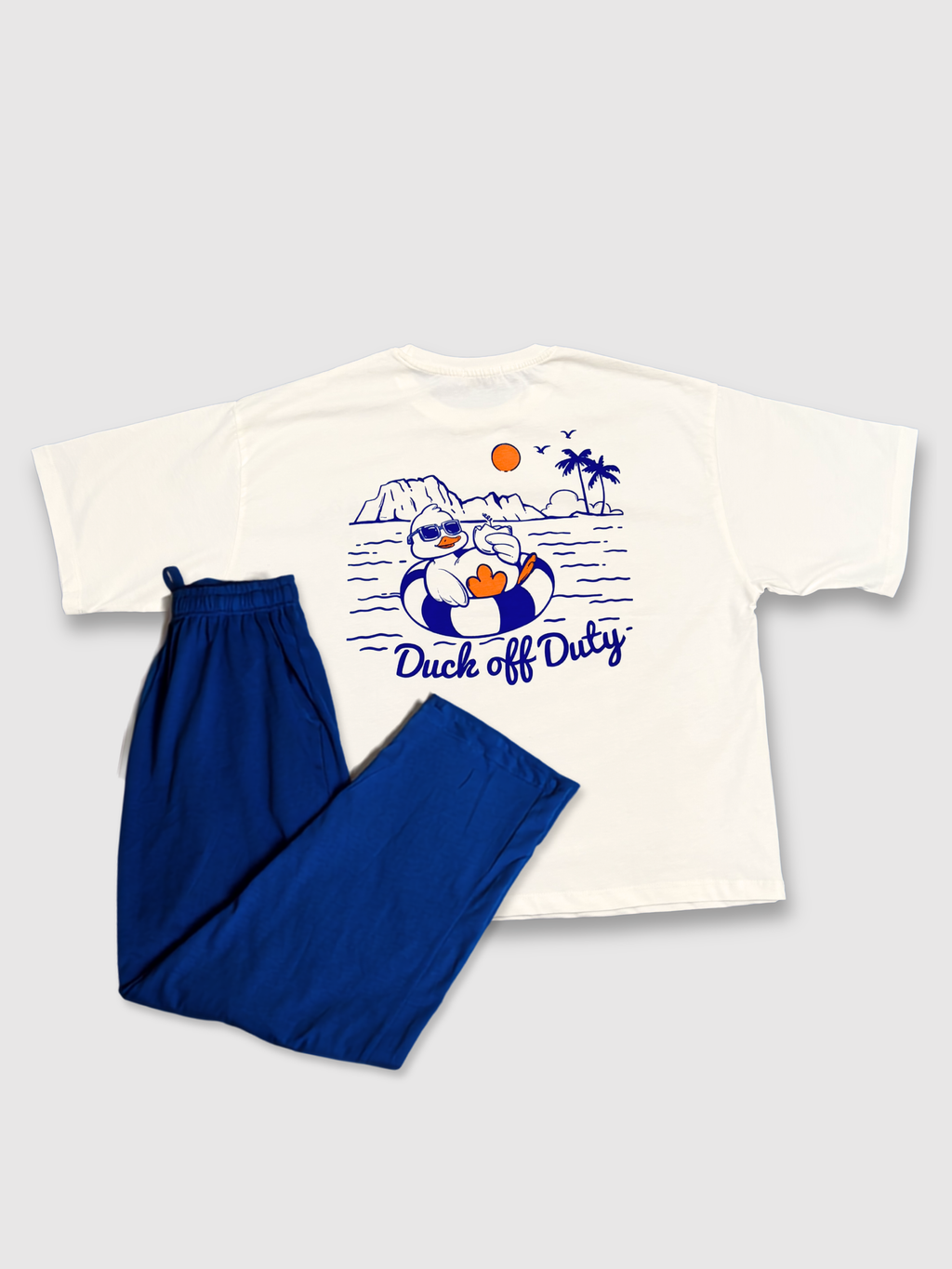 “Duck off Duty” Cropped Tee & Pants Set