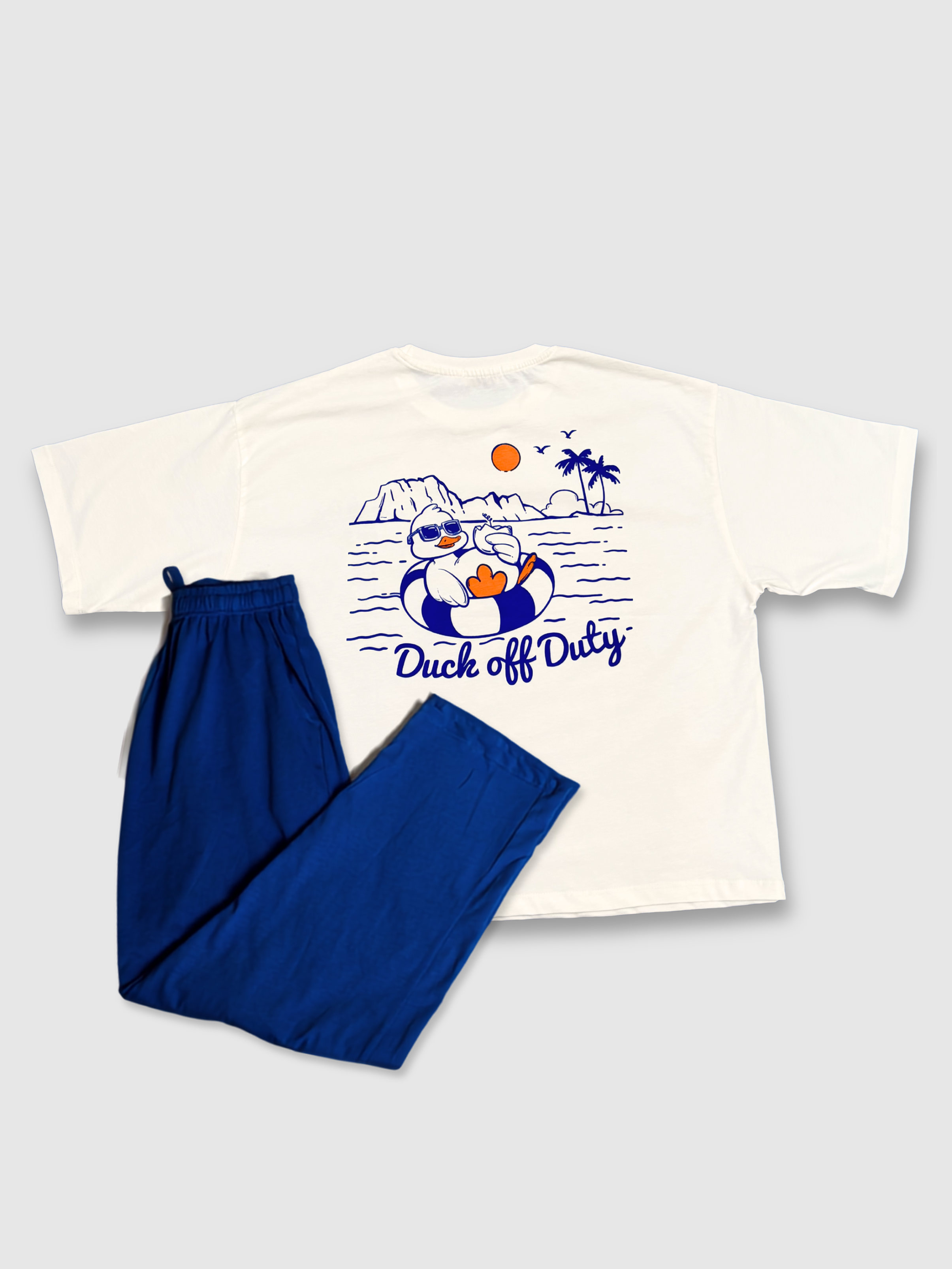 “Duck off Duty” Cropped Tee & Pants Set