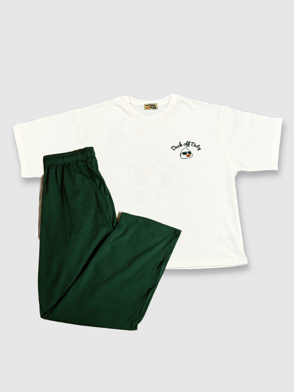 “Duck off Duty” Cropped Tee & Pants Set