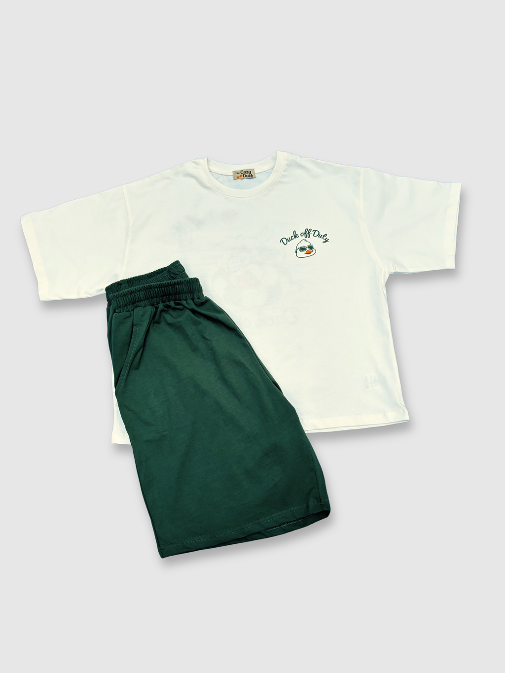 “Duck off Duty” Cropped Tee & Shorts Set