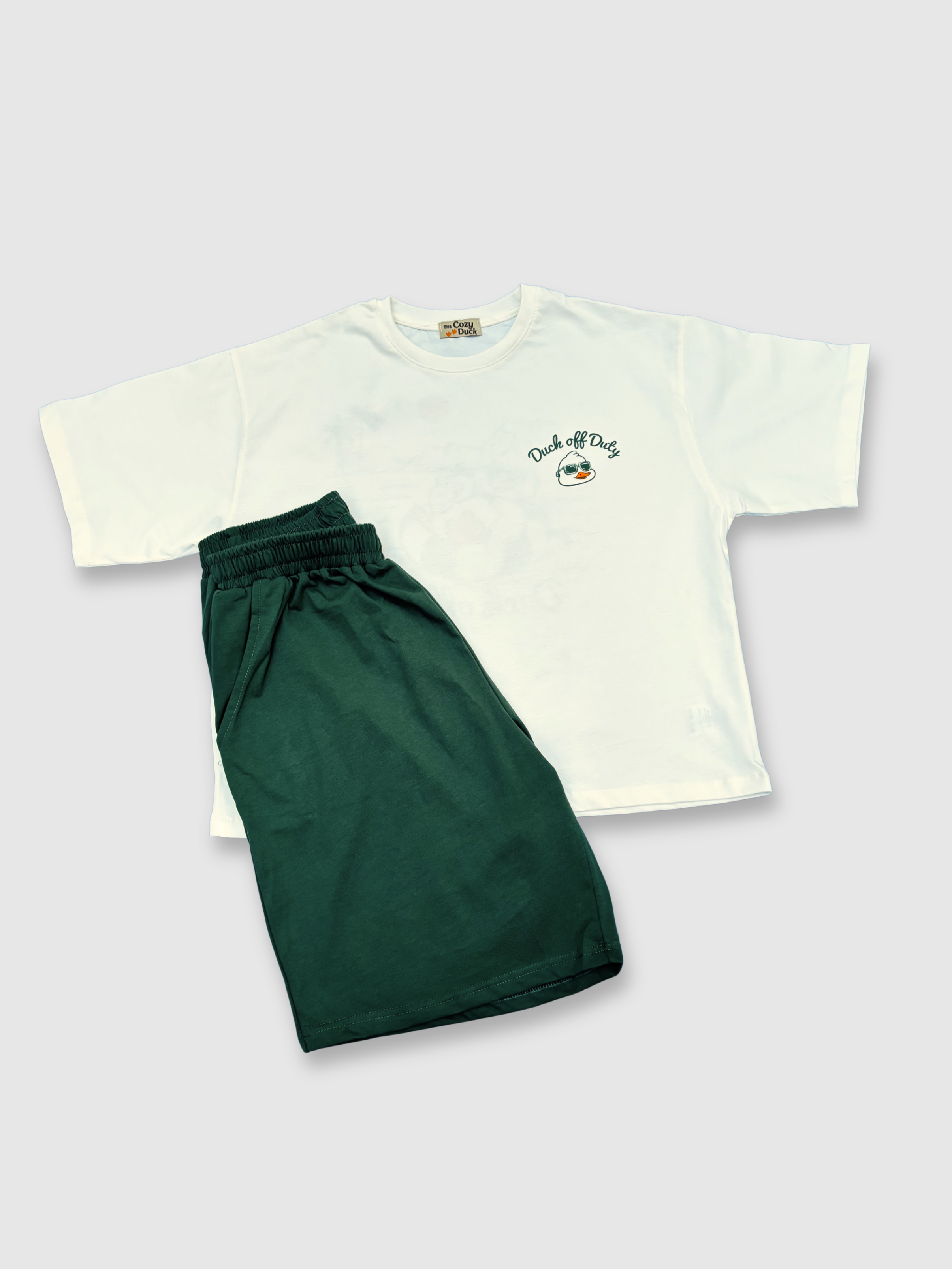 “Duck off Duty” Cropped Tee & Shorts Set